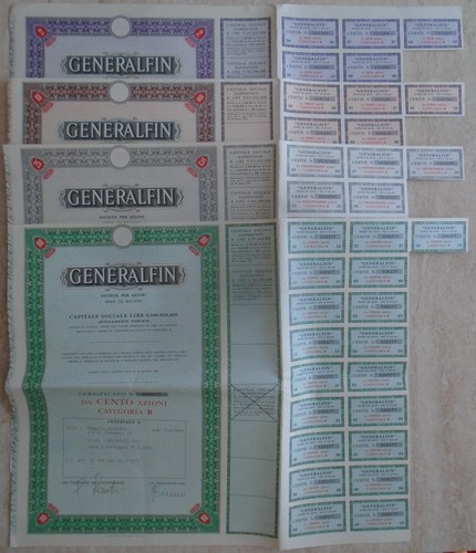 Lotto certificati azionari