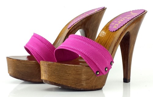 Zoccoli alti fuxia - made, in