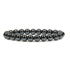 Bracciale in Pietra Ematite Nero Perle Pietre dure naturali da Uomo Donna
