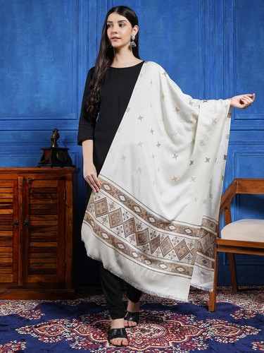 Scialle pashmina bianco con - in,