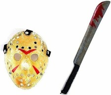 CARNEVALE HALLOWEEN MASCHERA E MACHETE JASON VENERDI 13th FRIDAY