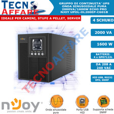 Gruppo Di Continuità UPS Online Onda Sinusoidale Pura 2000VA 1600W Echo Pro Njoy