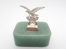 Aquila degli Alpini in Argento 925 su Avventurina -  Fermacarte - Soprammobile