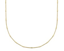 Collana In Oro Placcato 18 Carati - Maglia Fine Con Pastiglie Allungate