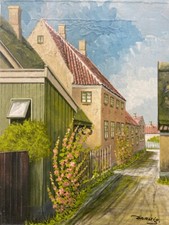 Strada Con Malve Fiorite E