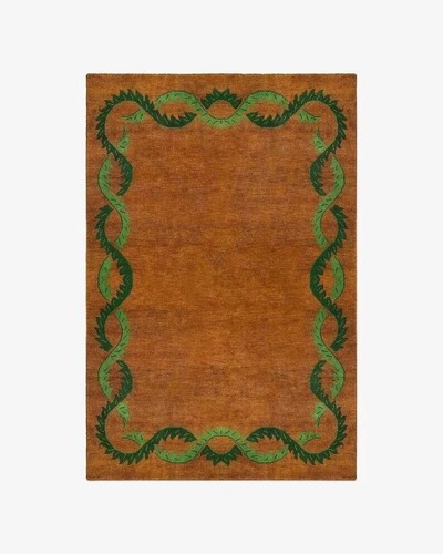 Tappeto lana verde marrone