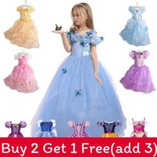 Vestito elegante principessa bambina bambina per cosplay Raperonzolo Belle Cenerentola