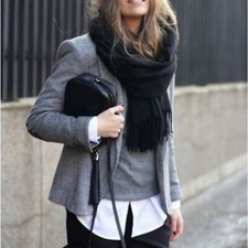 Blazer lana grigio vergine