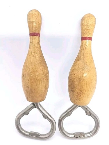 Vintage wood bowling pin - wood, beer