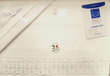 Lenzuolino bianco per culla da ricamare in cotone con federa e sotto
