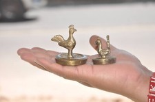 2 Pz Vintage Ottone Massiccio