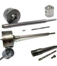 Fresa Carotatrice A Tazza Per Muro Da 30mm A 130mm Con Asta Da 65 Cm Sds Max