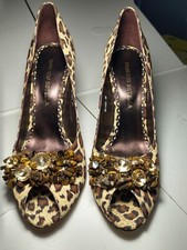 Sandali donna EU 38 Leopardata giallo e marrone Tacco 7 cm R. Botella Usata poco