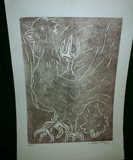 SALVATORE MARCHESE OPERA GALLO GALLINE GRAFICA PROVA