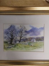 Acquerello Inghilterra scena