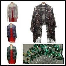 Donna Lustrini Ricamo Scialle