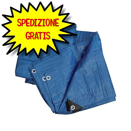 Telone occhiellato blu argento - telone,