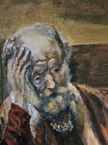 Dipinto olio tavola - olio, su