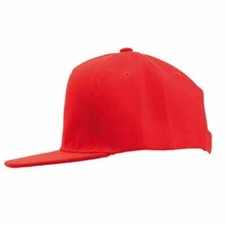 Cappellino VISIERA PIATTA Cappello RAP Snapback Hip-Hop Nuovo MUSIC Rosso