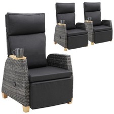 Poltrona In Rattan Telaio In Alluminio Schienale Regolabile