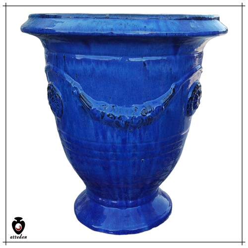 Vaso alto blu cobalto - , in