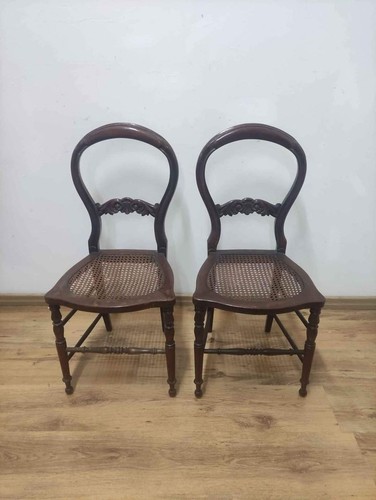 Coppia sedie antiche noce - coppia,