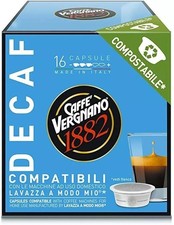 Vergnano 128 Capsule Compostabili compatibili A Modo Mio caffè Decaffeinato 