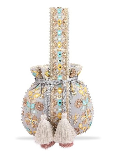 Potli bag seta ricamata - potli, in