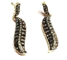 Antico Pavé di Diamanti Orecchino 925 Argento Sterling Donna Gioielli Matrimonio