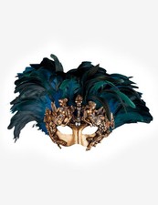 Maschere Veneziane Saba con Piume Tigre - Fatte A Mano a Venezia!