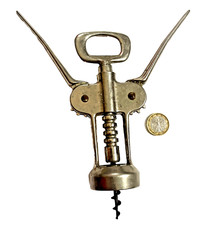 ANTICO RARO GRANDE CAVATAPPI CORKSCREW TIREBOUCHON VINTAGE ANNI 50 DA COLLEZIONE