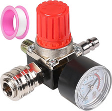 Regolatore Di Pressione per Compressore 4 Fori 1/4" Con Manometro 175 PSI E Nast