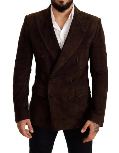 Blazer uomo marrone scuro vera