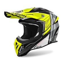 Casco Uomo Airoh AVIATOR ACE 2 ENGINE Yellow Gloss Giallo Fluo Motocross Enduro