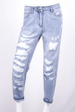 MARKUP DONNA JEANS CAROT CON BUCHI E STRAPPI CELESTE CHIARO