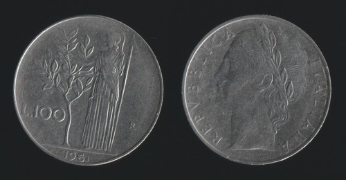 100 lire 1961 minerva - lire, italia