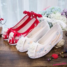 Scarpe donna ricamate fiocco