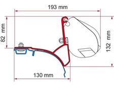 Kit Soportes Toldo Fiamma F35Pro VW T5 T6 Carril C Guía Multivan 98655-747