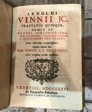 Vinnen Arnold Arnoldi Vinnii  Tractatus de pactis jurisdictione Balleoniana 1736
