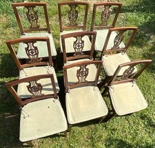 SET 9 SEDIE LEGNO NOCE EPOCA
