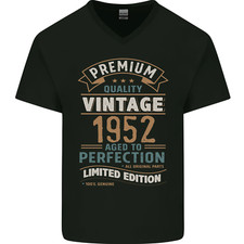 T-Shirt In Cotone V-Neck Da Uomo Vintage Per Il 73° Compleanno 1952