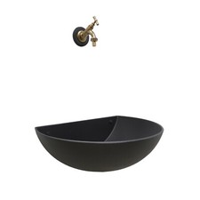 Fontana a muro Venezia color ghisa + rubinetto brunito per casa e giardino