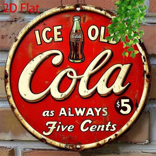 Targa vintage metallo cola - in,
