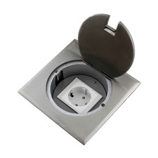 Presa da incasso presa a pavimento 1 x Schuko acciaio inox presa a pavimento scatola