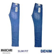 Jeans Uomo Slim Fit MAXCARI Denim Collection, Elasticizzato Design a 5 Tasche