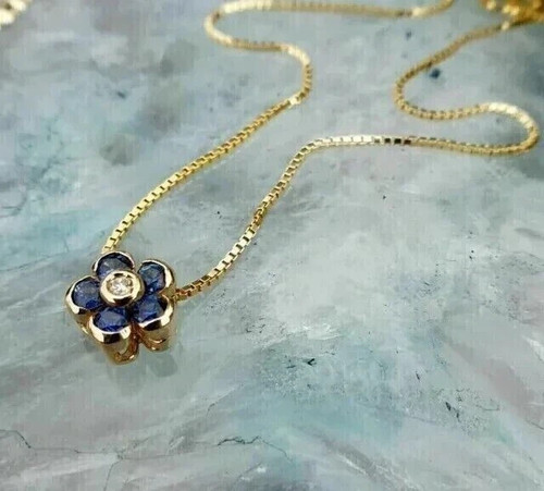 Collana con ciondolo - , zaffiro