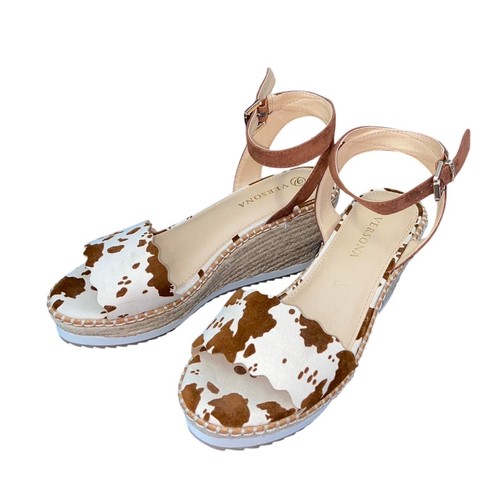 Cow print summer espadrille - cow,