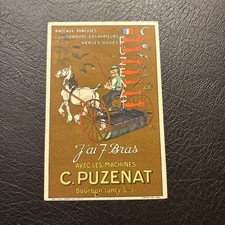 Cpa Postcard Publicitaire Illustrateur Puzenat Bourbon Lancy Machine Agricole