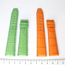 Cinturino originale Baume & Mercier in pelle arancione e verde  - Ansa 19mm