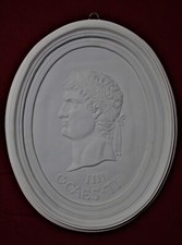 CALCO IN GESSO BASSORILIEVO SCULTURA IMPERATORE ROMANO CAES.IT